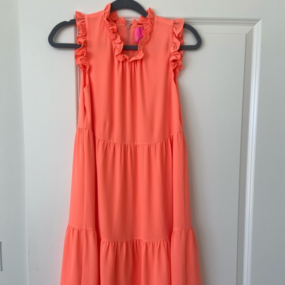 Lilly Pulitzer orange tiered dress